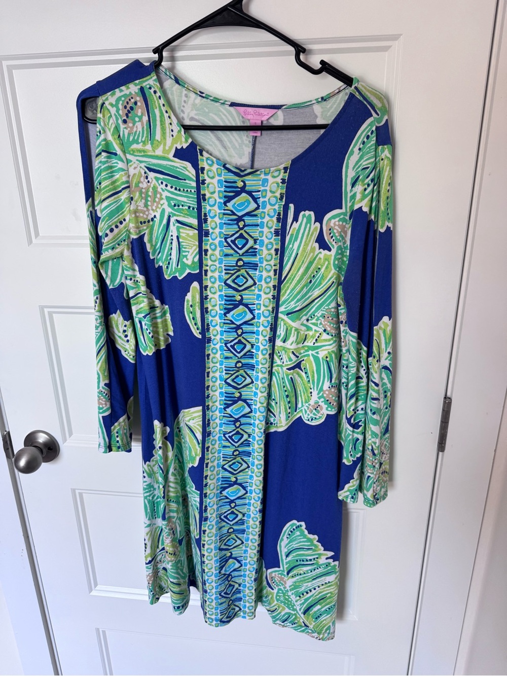Lily Pulitzer green blue floral print cut out sleeves preppy girly